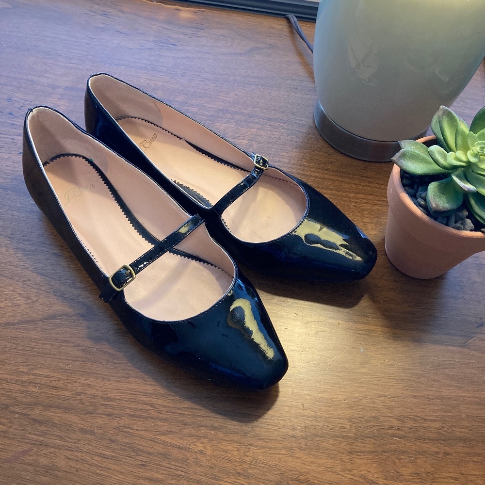 J Crew Black Patent Shoes